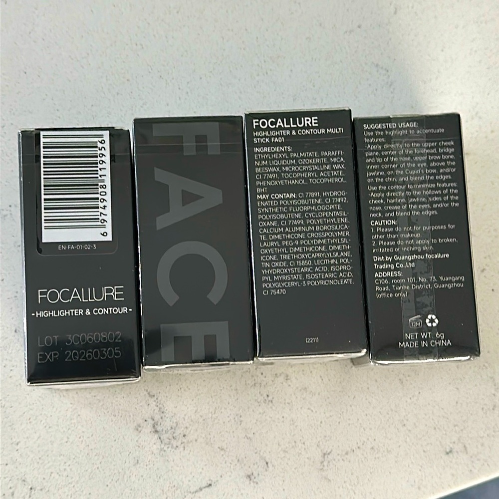 Focallure Cream Highlighter Stick 02 - Gold LOT OF 4 SEALED NEW